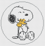 Officially Needlepoint - Snoopy Hugging Woodstock